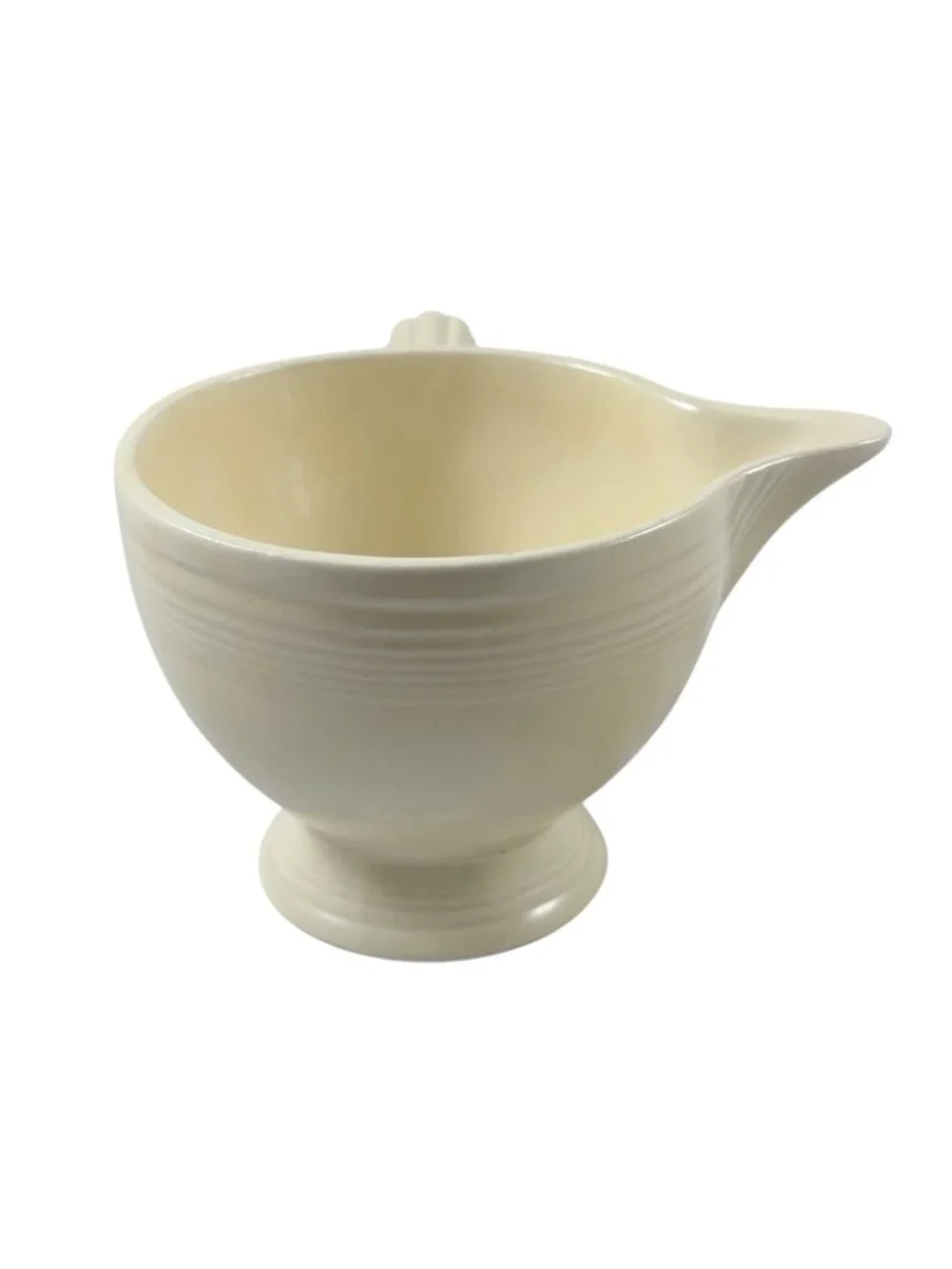 Fiesta Old Ivory Cream Stick Handle Creamer and Lidded Sugar Bowl Vintage 1940s